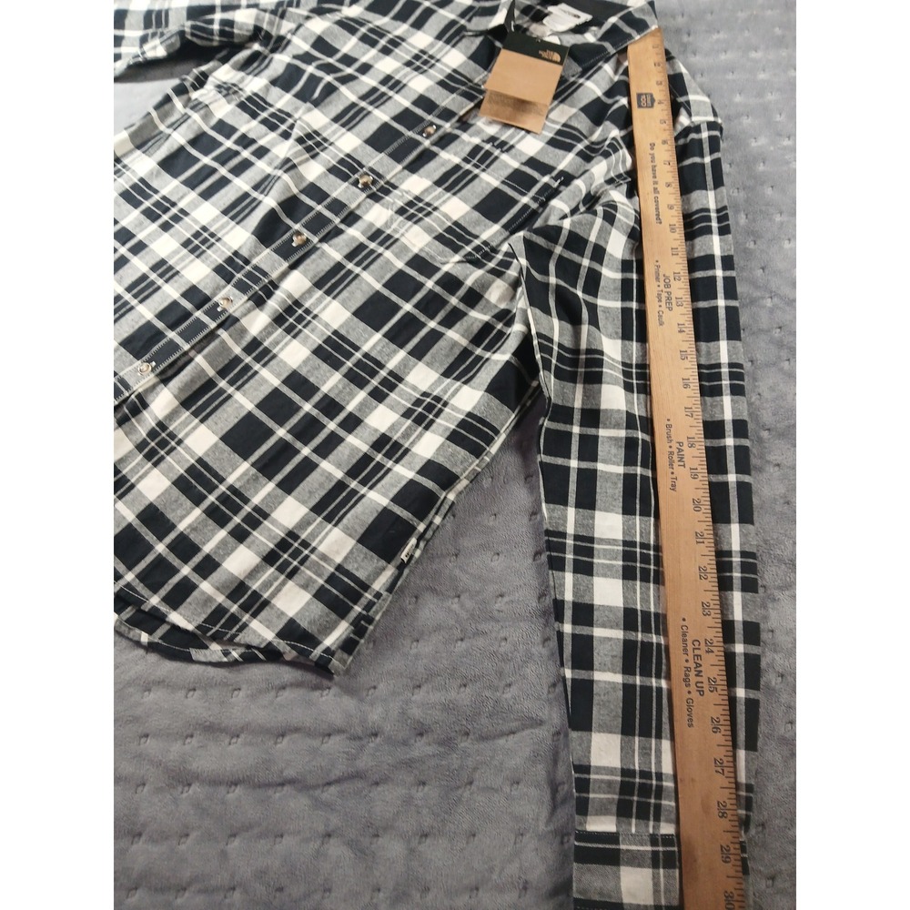 The North Face Womens Black White Plaid Long Sleeve Button Down Flannel Shirt XL - Picture 5 of 5